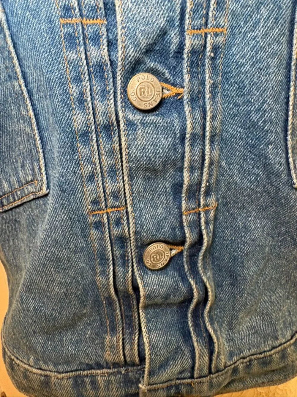 Vintage Polo Jeans Co Ralph Lauren Denim Vest Y2K Western Festival Medium - Picture 8 of 15